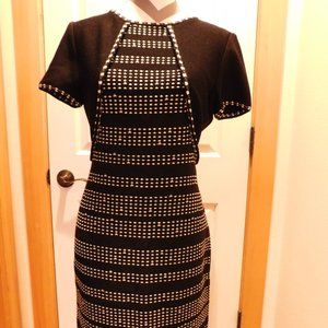 St. John Black & White Dress Sz 4